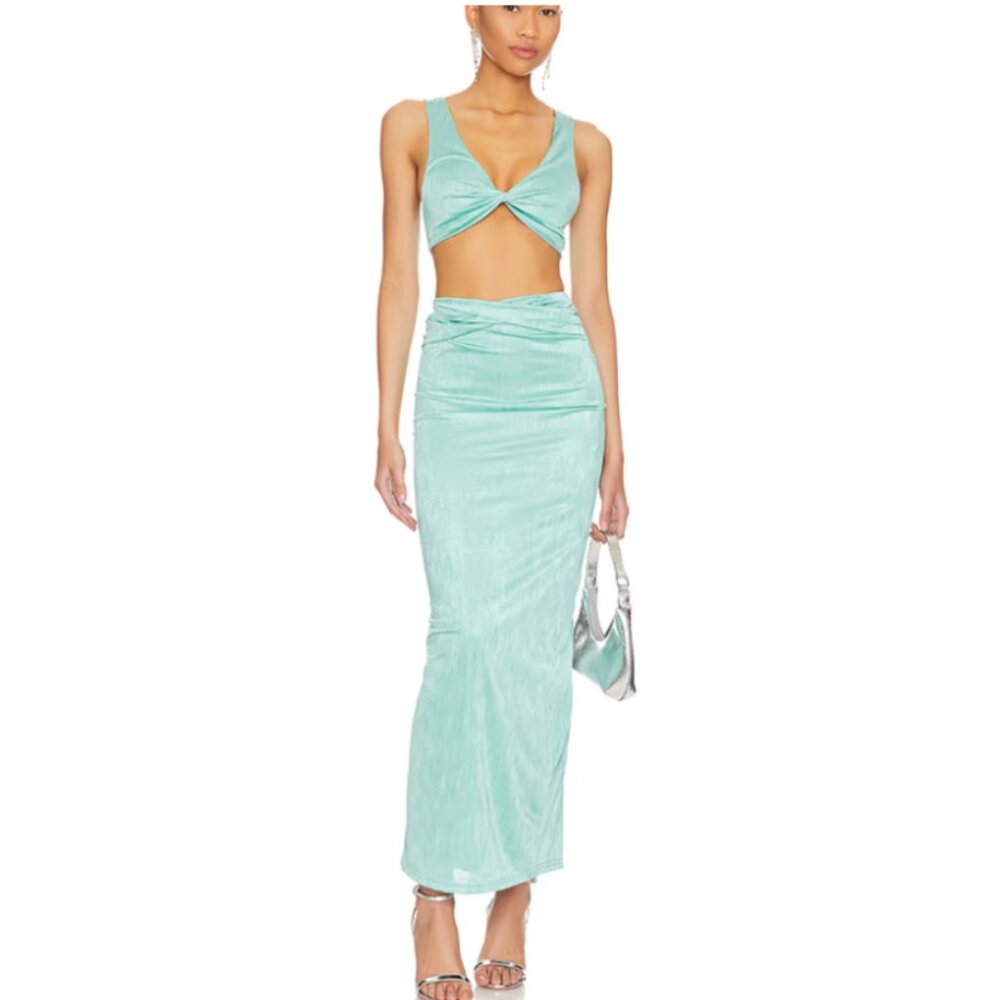 NWT Superdown matching set turquoise nwt Joana Maxi Skirt Set size s blue